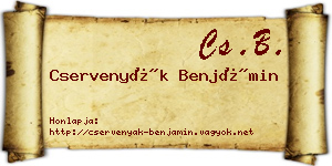 Cservenyák Benjámin névjegykártya