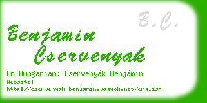 benjamin cservenyak business card